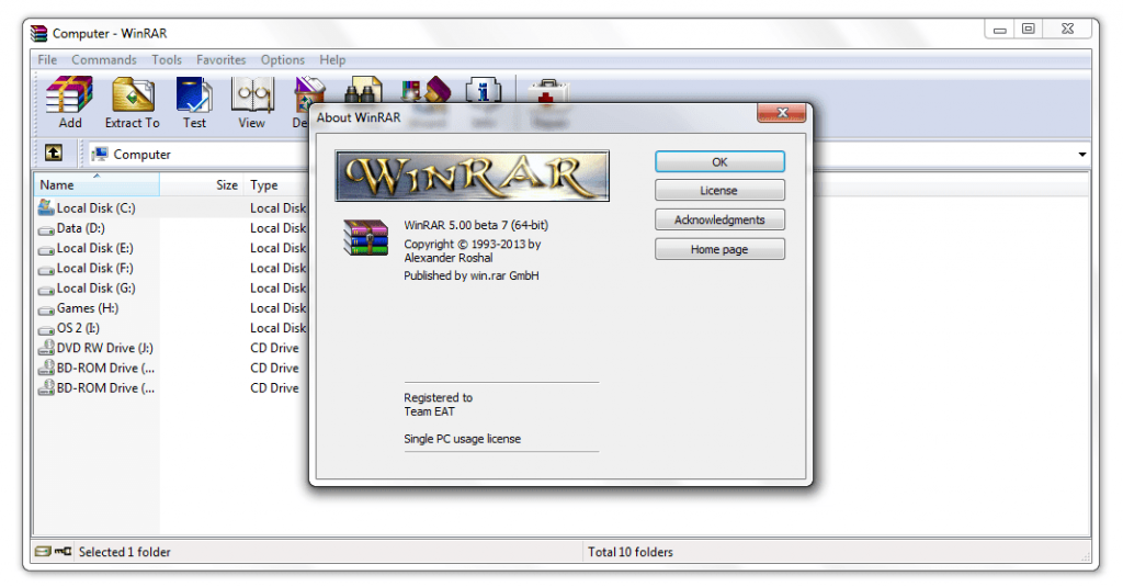winrar for windows 7 32 bit download