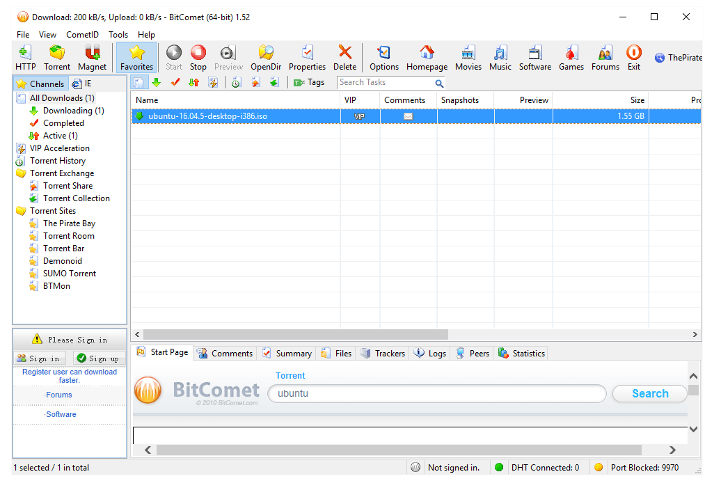 BitComet 2.03 for windows instal